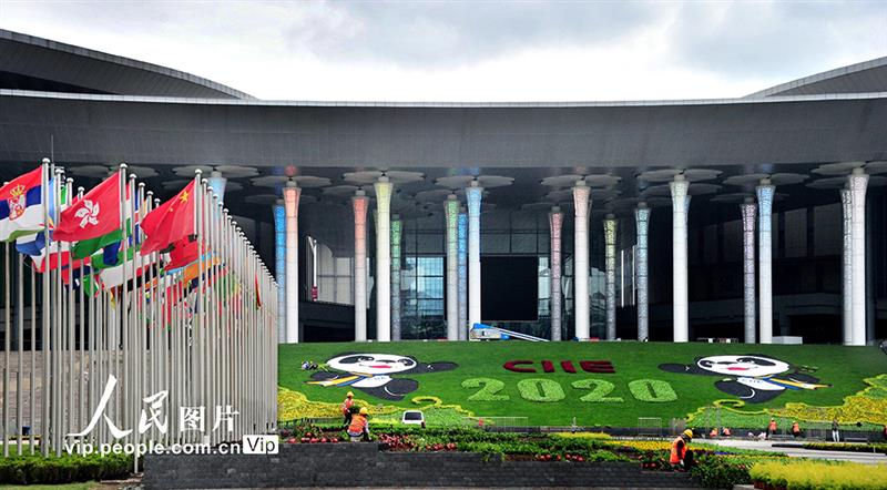 上海：花卉扮靚進(jìn)博會(huì)迎賓廣場(chǎng)【4】