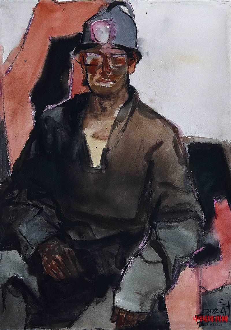 《礦工薄振華》105×75cm 2024年..jpg